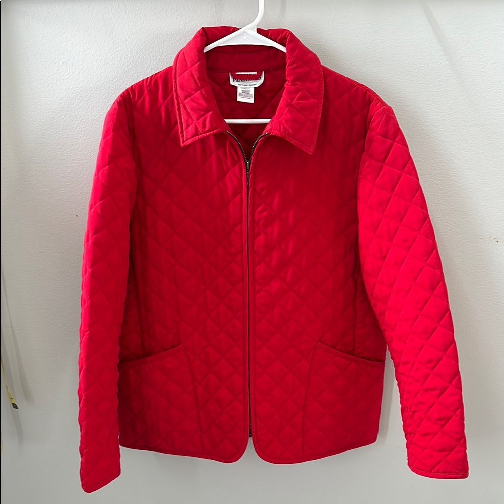 Pendleton Red Puffer Jacket Quilted Lightweight